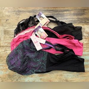 Cacique Lace Bras - Black, Pink, and Purple - 46D